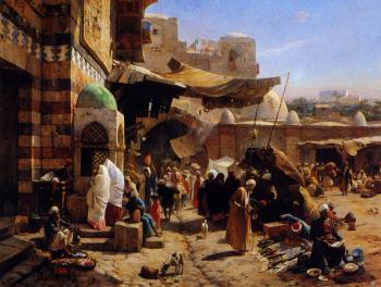 Gustav Bauernfiend : Market at Jaffa
